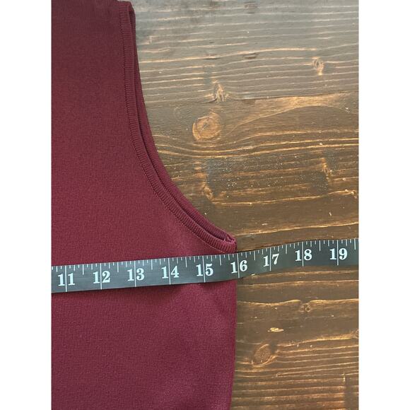 Exclusively MISOOK Sleeveless Mock Neck Stretch Sweater XS Burgundy Quite Luxury - Picture 9 of 11